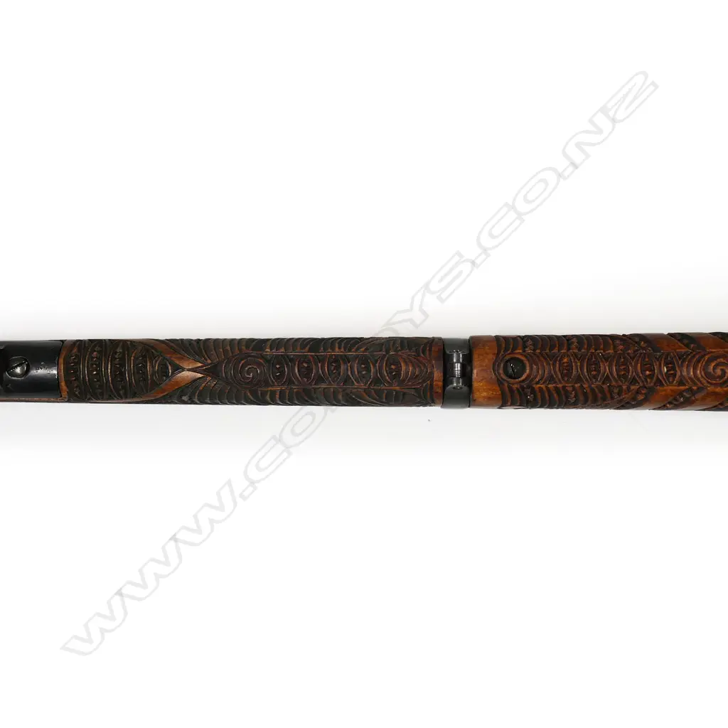 A 1917 WWI Mark 1 dated .303 Lee Enfield rifle with all-over-carved Māori designs attributed to Rangi Redman, Image 1++